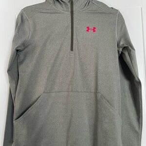 Under Armour Gray Hoodie with Red Logo